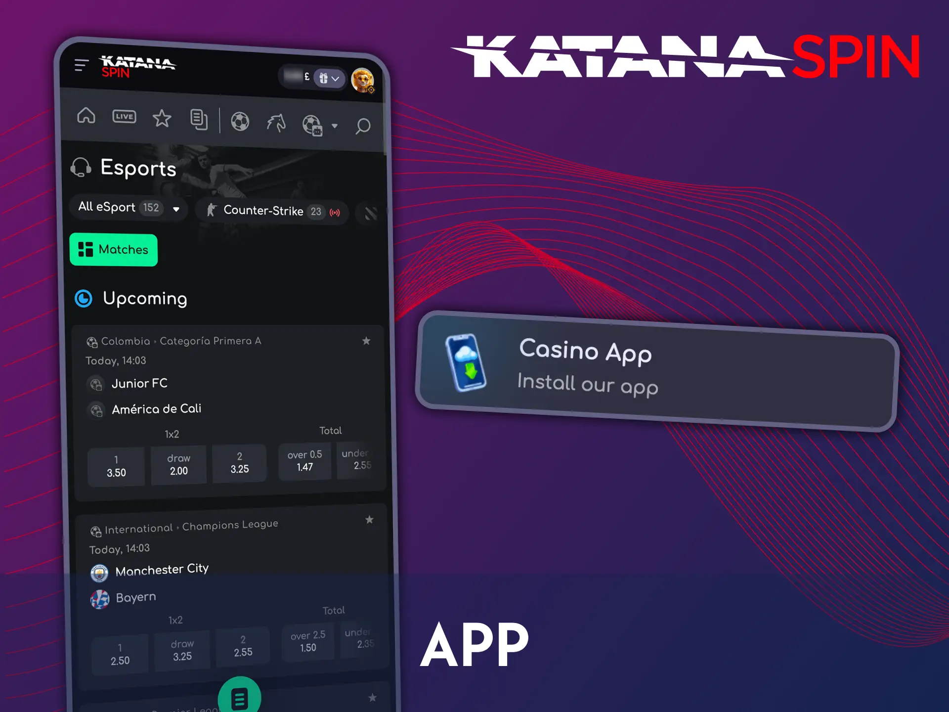 Download official Katanaspin app and enjoy your favorite games.