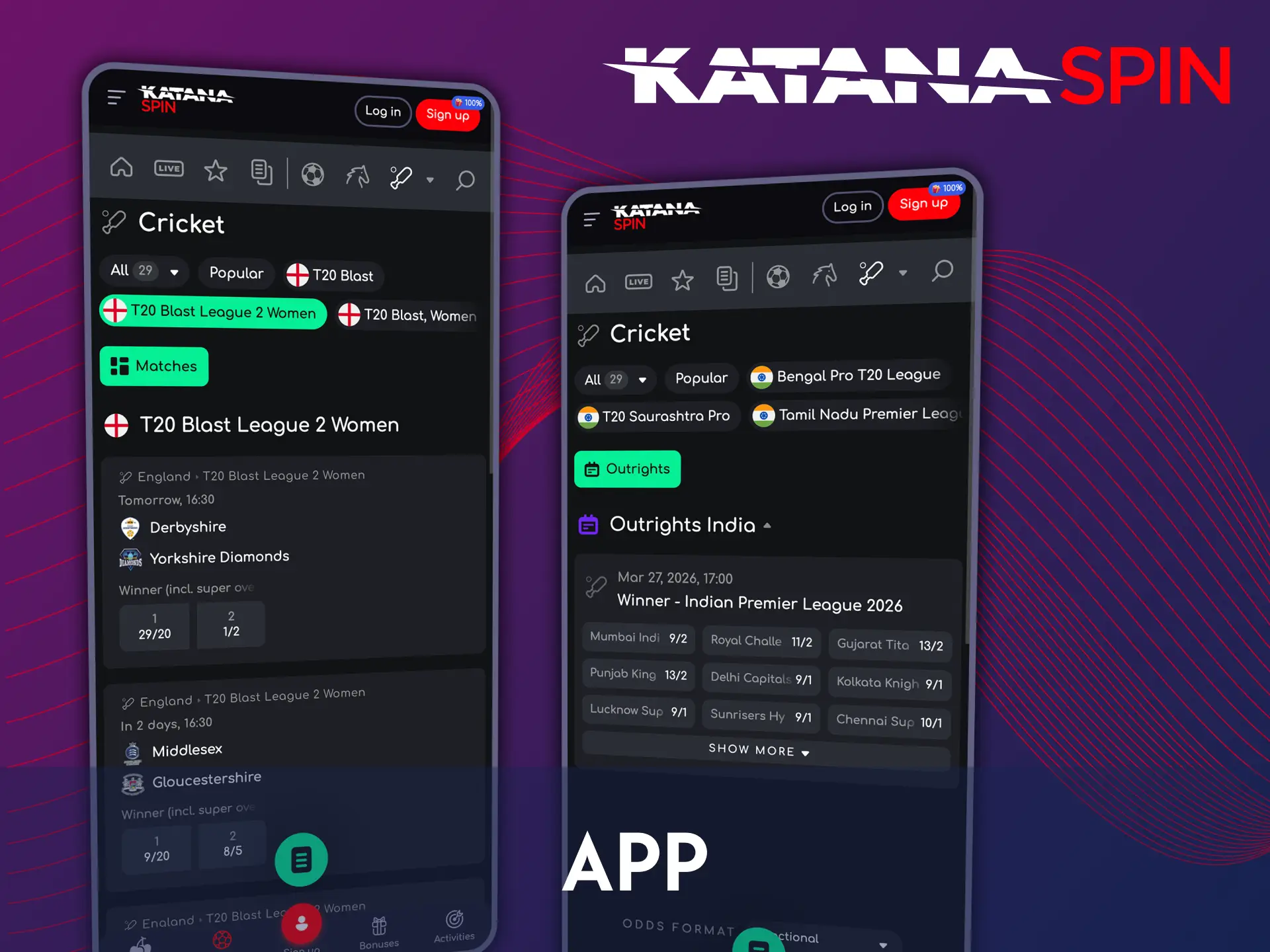 Download the Katanaspin mobile app and enjoy cricket betting.