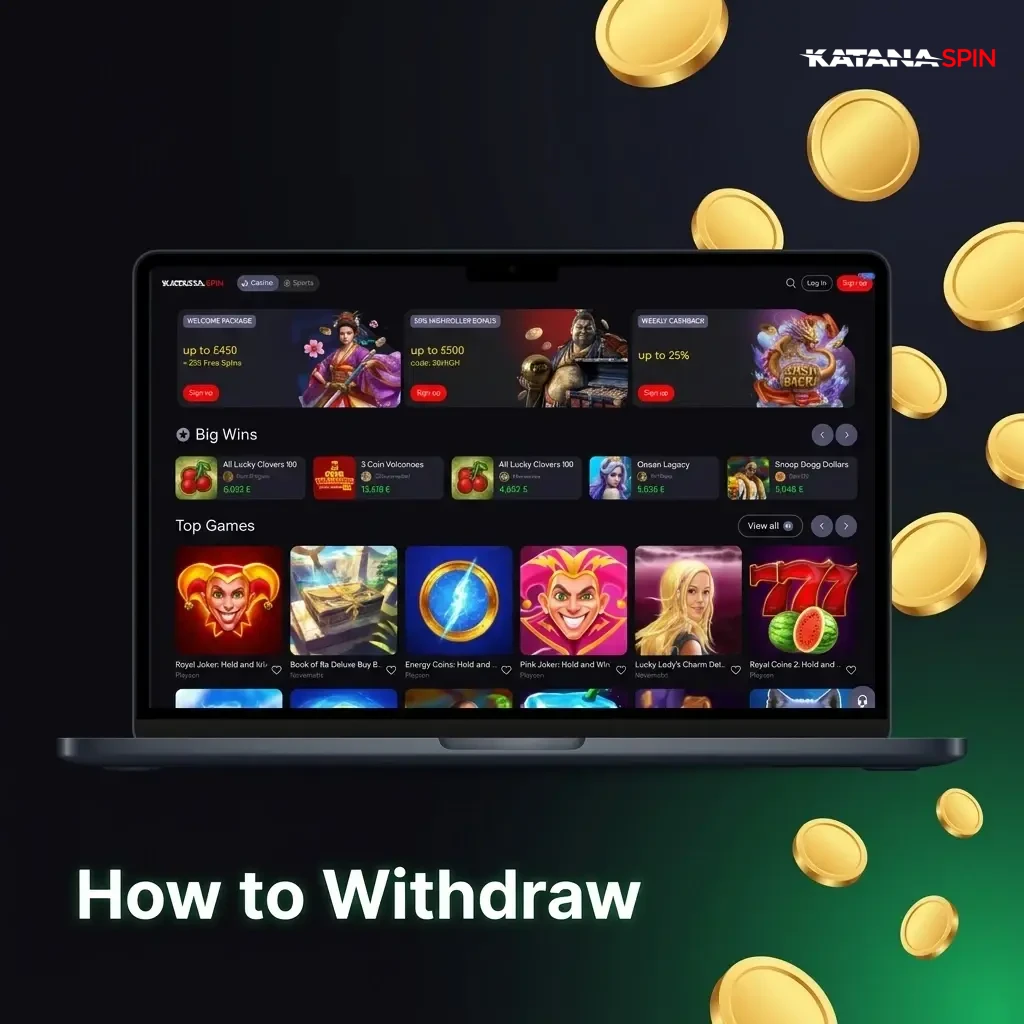 Step-by-step guide on how to withdraw winnings from KatanaSpin casino account via cashier section