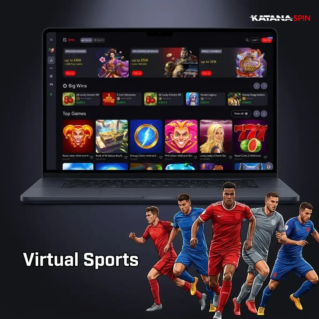 Virtual sports betting options on KatanaSpin including football, horse racing, tennis and more powered by Kiron and Betradar